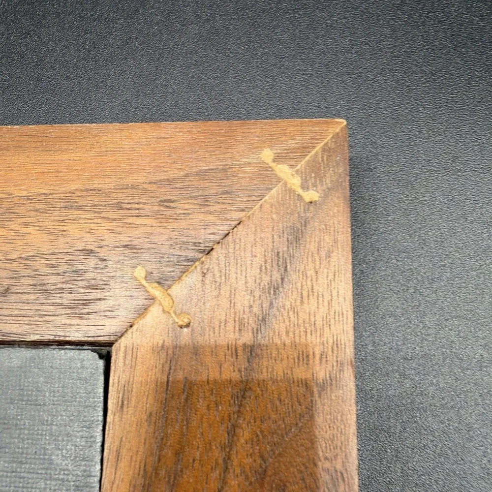 Vintage Teak? Wood Wiggle Wavy Design Photo Picture Frame 8x10 Boho